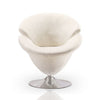 Tulip White and Polished Chrome Velvet Swivel Accent Chair (Set of 2) MHC-2-AC029-WH