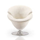 Tulip White and Polished Chrome Velvet Swivel Accent Chair (Set of 2) MHC-2-AC029-WH