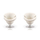 Tulip White and Polished Chrome Velvet Swivel Accent Chair (Set of 2)