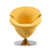 Tulip Yellow and Polished Chrome Velvet Swivel Accent Chair (Set of 2) MHC-2-AC029-YL
