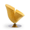Tulip Yellow and Polished Chrome Velvet Swivel Accent Chair (Set of 2) MHC-2-AC029-YL
