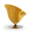Tulip Yellow and Polished Chrome Velvet Swivel Accent Chair (Set of 2) MHC-2-AC029-YL