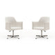 Pelo White and Polished Chrome Faux Leather Adjustable Height Swivel Accent Chair (Set of 2)