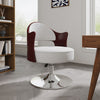 Bopper White and Polished Chrome Faux Leather Adjustable Height Swivel Accent Chair (Set of 2)