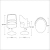 Salon White and Polished Chrome Faux Leather Adjustable Height Swivel Accent Chair (Set of 2) MHC-2-AC034-WH