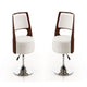 Salon White and Polished Chrome Faux Leather Adjustable Height Swivel Accent Chair (Set of 2)