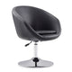 Hopper Black and Polished Chrome Faux Leather Adjustable Height Chair (Set of 2) MHC-2-AC036-BK