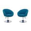 Hopper Blue and Polished Chrome Wool Blend Adjustable Height Chair (Set of 2)