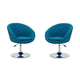 Hopper Blue and Polished Chrome Wool Blend Adjustable Height Chair (Set of 2)