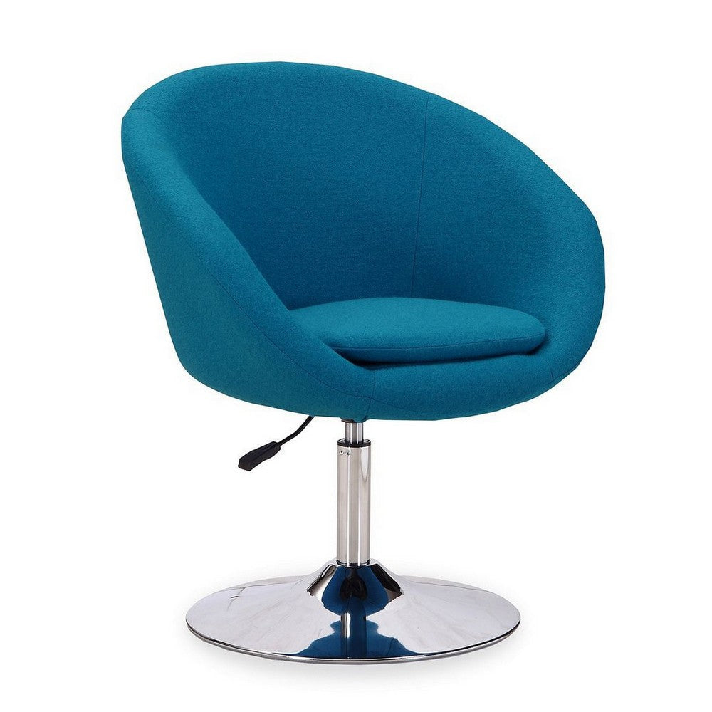 Hopper Blue and Polished Chrome Wool Blend Adjustable Height Chair (Set of 2) MHC-2-AC036-BL