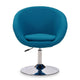 Hopper Blue and Polished Chrome Wool Blend Adjustable Height Chair (Set of 2) MHC-2-AC036-BL