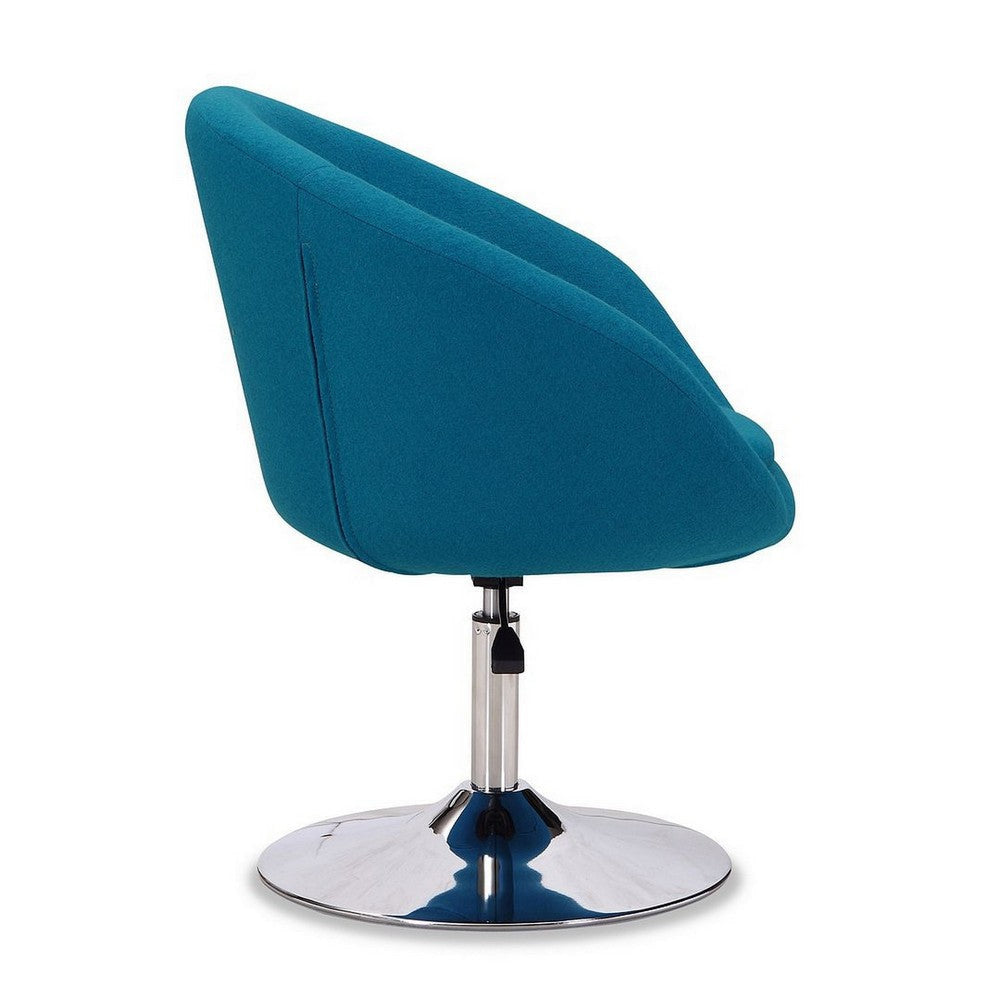 Hopper Blue and Polished Chrome Wool Blend Adjustable Height Chair (Set of 2) MHC-2-AC036-BL