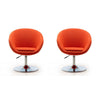 Hopper Orange and Polished Chrome Wool Blend Adjustable Height Chair (Set of 2)