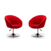 Hopper Red and Polished Chrome Wool Blend Adjustable Height Chair (Set of 2)