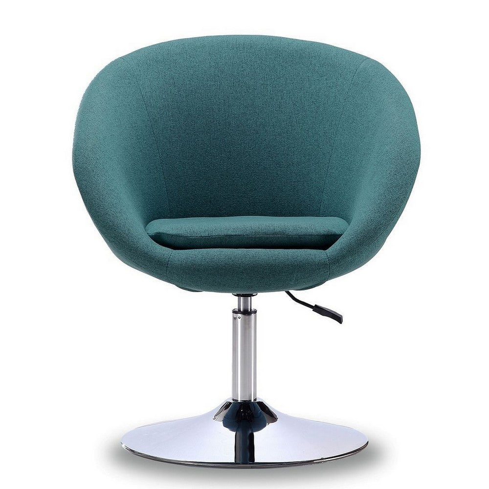 Hopper Sky Blue and Polished Chrome Twill Adjustable Height Chair (Set of 2) MHC-2-AC036-SB