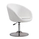 Hopper White and Polished Chrome Faux Leather Adjustable Height Chair (Set of 2) MHC-2-AC036-WH