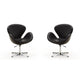 Raspberry Black and Polished Chrome Faux Leather Adjustable Swivel Chair (Set of 2)