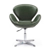 Raspberry Forest Green and Polished Chrome Faux Leather Adjustable Swivel Chair (Set of 2) MHC-2-AC038-FG