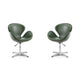 Raspberry Forest Green and Polished Chrome Faux Leather Adjustable Swivel Chair (Set of 2)