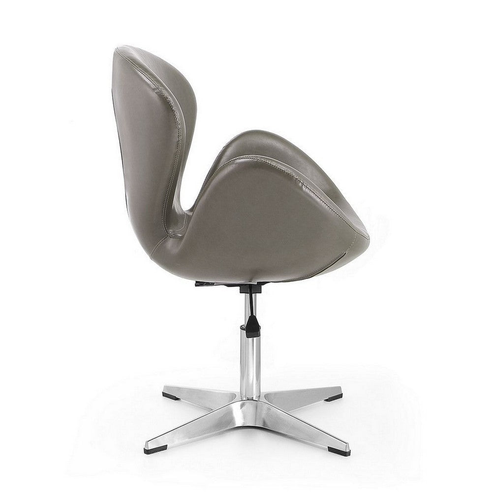 Raspberry Pebble and Polished Chrome Faux Leather Adjustable Swivel Chair (Set of 2) MHC-2-AC038-PE