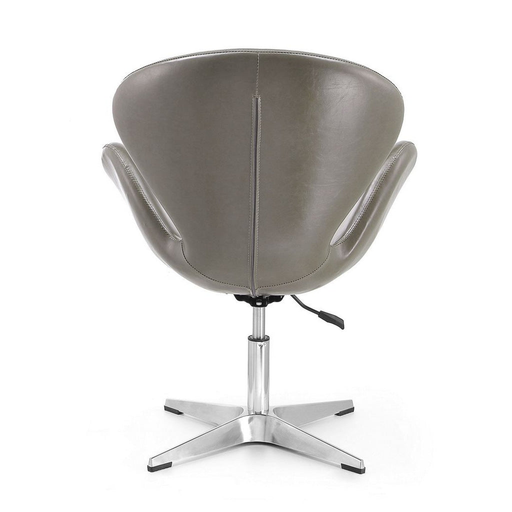 Raspberry Pebble and Polished Chrome Faux Leather Adjustable Swivel Chair (Set of 2) MHC-2-AC038-PE