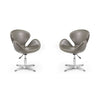 Raspberry Pebble and Polished Chrome Faux Leather Adjustable Swivel Chair (Set of 2)