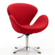 Raspberry Red and Polished Chrome Wool Blend Adjustable Swivel Chair (Set of 2) MHC-2-AC038-RD