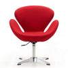 Raspberry Red and Polished Chrome Wool Blend Adjustable Swivel Chair (Set of 2) MHC-2-AC038-RD