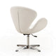 Raspberry White and Polished Chrome Faux Leather Adjustable Swivel Chair (Set of 2) MHC-2-AC038-WH
