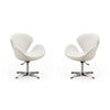 Raspberry White and Polished Chrome Faux Leather Adjustable Swivel Chair (Set of 2)