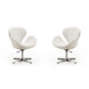 Raspberry White and Polished Chrome Faux Leather Adjustable Swivel Chair (Set of 2)