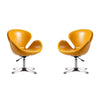 Raspberry Yellow and Polished Chrome Faux Leather Adjustable Swivel Chair (Set of 2)