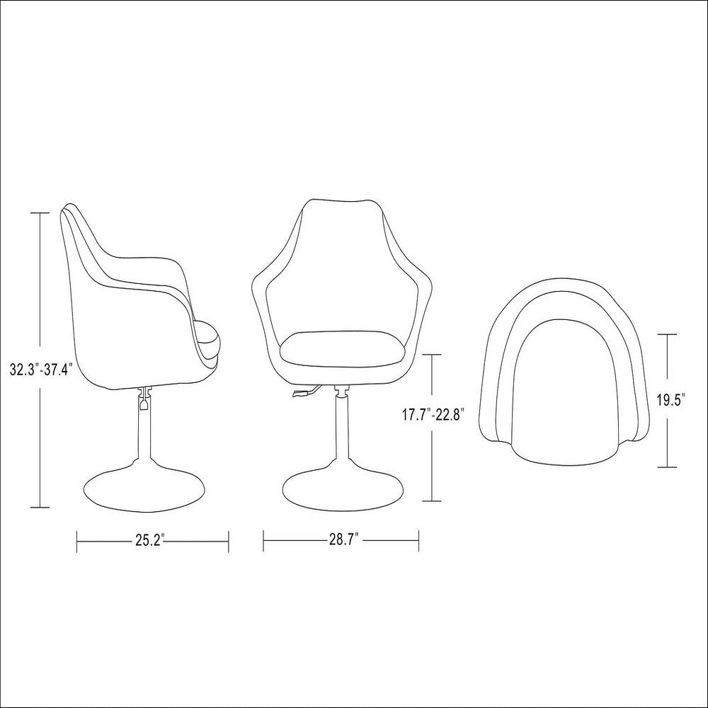 Kinsey Red and Polished Chrome Wool Blend Adjustable Height Swivel Accent Chair (Set of 2) MHC-2-AC039-RD