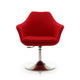 Kinsey Red and Polished Chrome Wool Blend Adjustable Height Swivel Accent Chair (Set of 2) MHC-2-AC039-RD