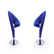 Curl Blue and Polished Chrome Wool Blend Swivel Accent Chair (Set of 2)