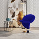 Curl Blue and Polished Chrome Wool Blend Swivel Accent Chair (Set of 2)