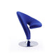 Curl Blue and Polished Chrome Wool Blend Swivel Accent Chair (Set of 2) MHC-2-AC040-BL