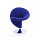 Curl Blue and Polished Chrome Wool Blend Swivel Accent Chair (Set of 2) MHC-2-AC040-BL