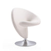 Curl Cream and Polished Chrome Wool Blend Swivel Accent Chair (Set of 2) MHC-2-AC040-CR