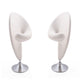 Curl Cream and Polished Chrome Wool Blend Swivel Accent Chair (Set of 2)