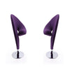 Curl Purple and Polished Chrome Wool Blend Swivel Accent Chair (Set of 2)