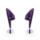 Curl Purple and Polished Chrome Wool Blend Swivel Accent Chair (Set of 2)