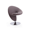 Curl Grey and Polished Chrome Wool Blend Swivel Accent Chair (Set of 2) MHC-2-AC040-GY