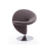 Curl Grey and Polished Chrome Wool Blend Swivel Accent Chair (Set of 2) MHC-2-AC040-GY
