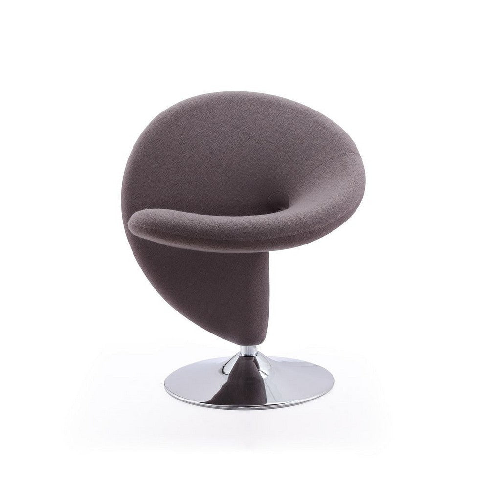 Curl Grey and Polished Chrome Wool Blend Swivel Accent Chair (Set of 2) MHC-2-AC040-GY