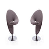 Curl Grey and Polished Chrome Wool Blend Swivel Accent Chair (Set of 2)