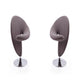 Curl Grey and Polished Chrome Wool Blend Swivel Accent Chair (Set of 2)