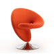 Curl Orange and Polished Chrome Wool Blend Swivel Accent Chair (Set of 2) MHC-2-AC040-OR