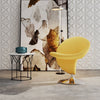 Curl Yellow and Polished Chrome Wool Blend Swivel Accent Chair (Set of 2)