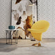 Curl Yellow and Polished Chrome Wool Blend Swivel Accent Chair (Set of 2)